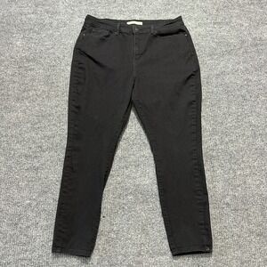 Levis Signature Womens High Rise Skinny Jeans 16S Black Denim Casual Stretch